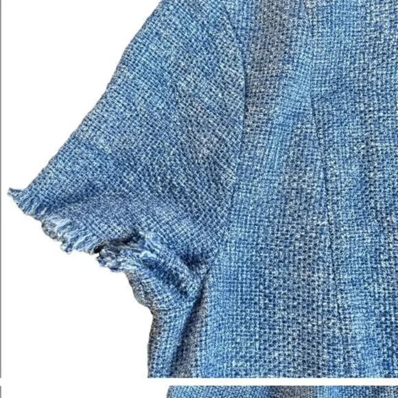 J McLaughlin Bree A Line Blue Tweed Dress M - Picture 3 of 7